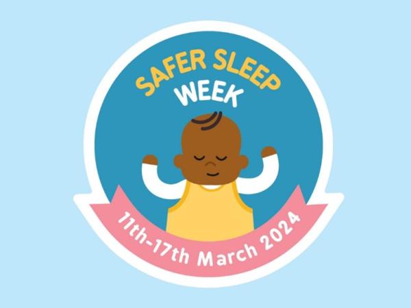 Baby sleeping on their back - Safer sleep campaign