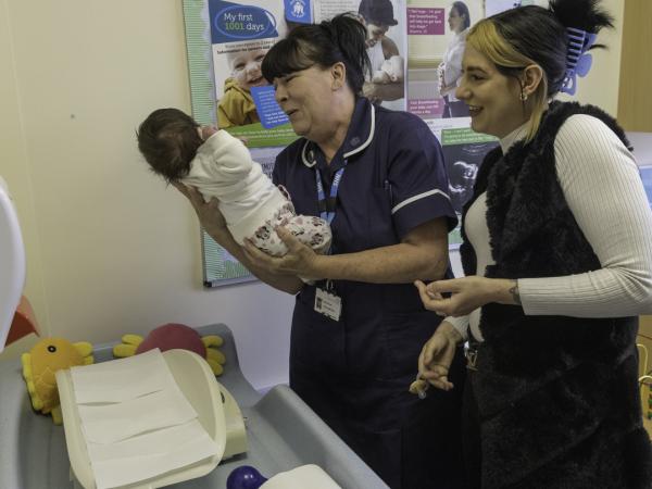 Image of mother and baby at Loughborough Family Hub