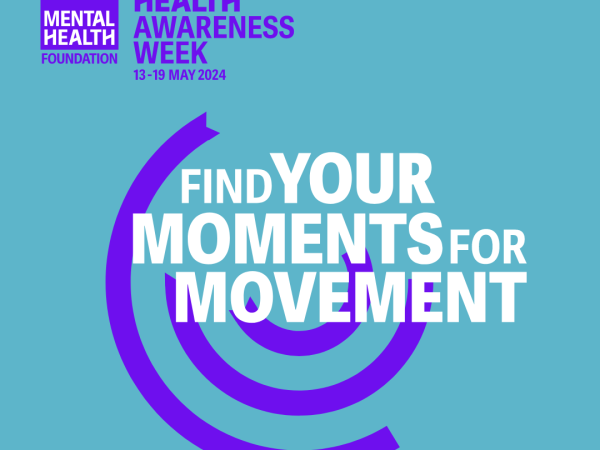 Mental Health Awareness Week 2024 logo and theme header 'find your moments for movement'