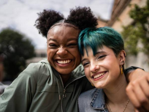 young women smiling 