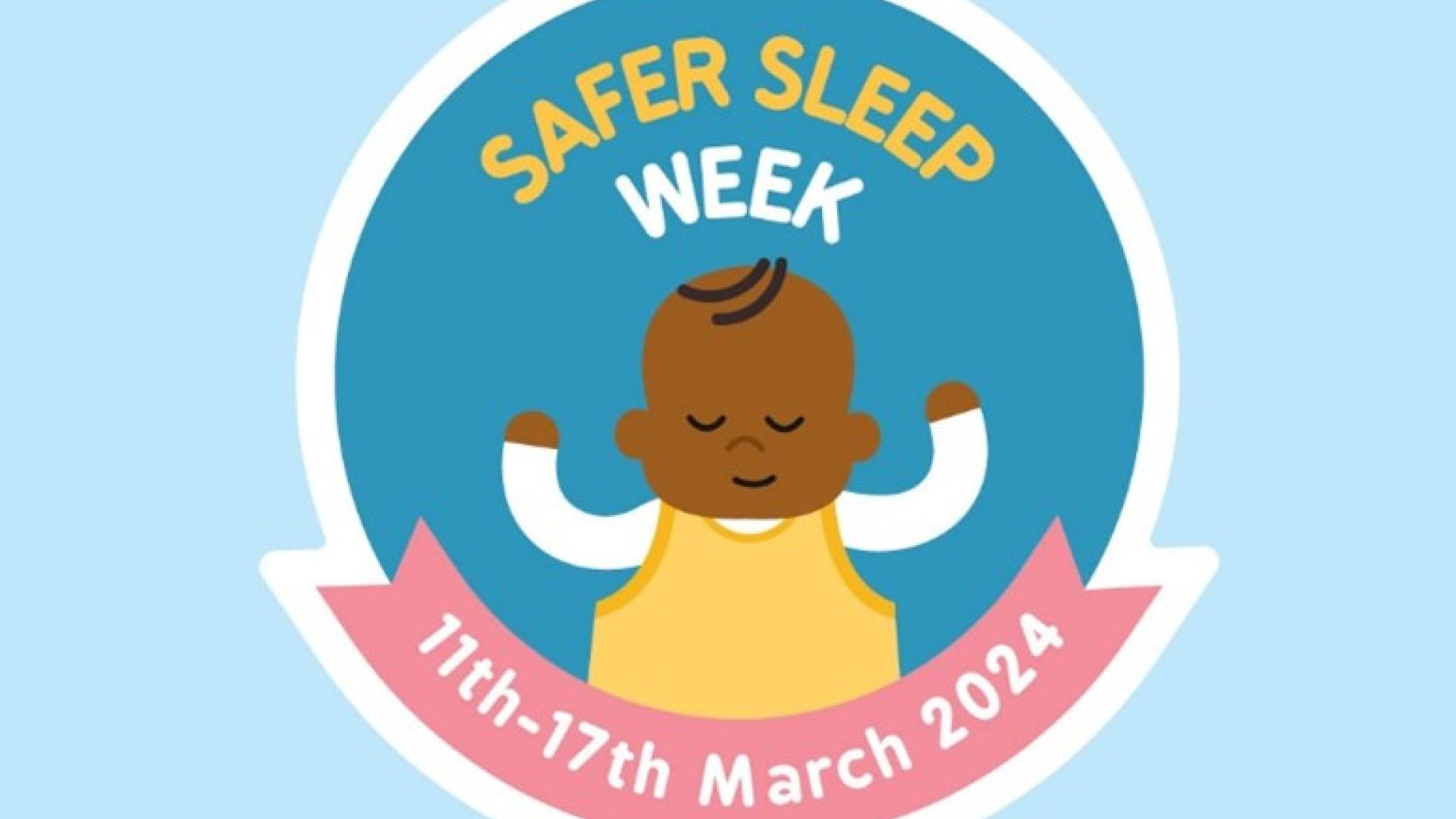 Baby sleeping on their back - Safer sleep campaign