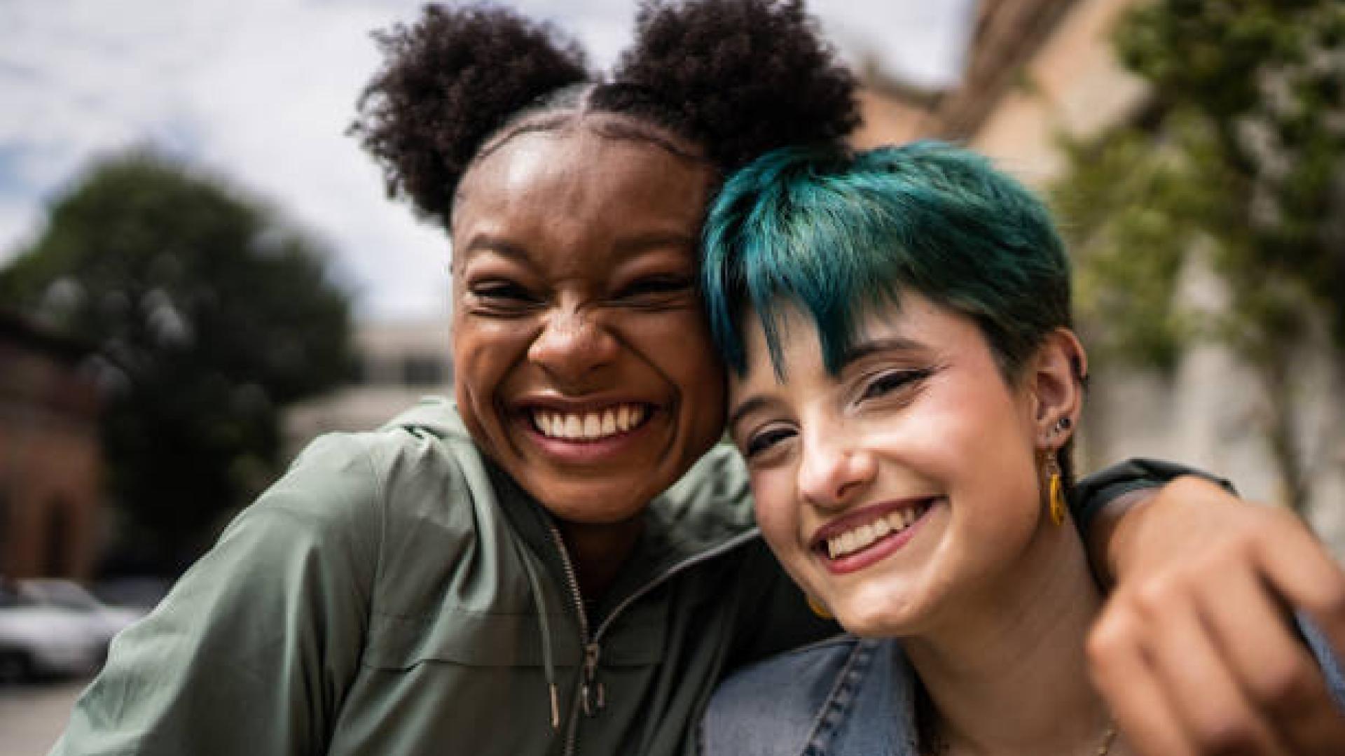 young women smiling 